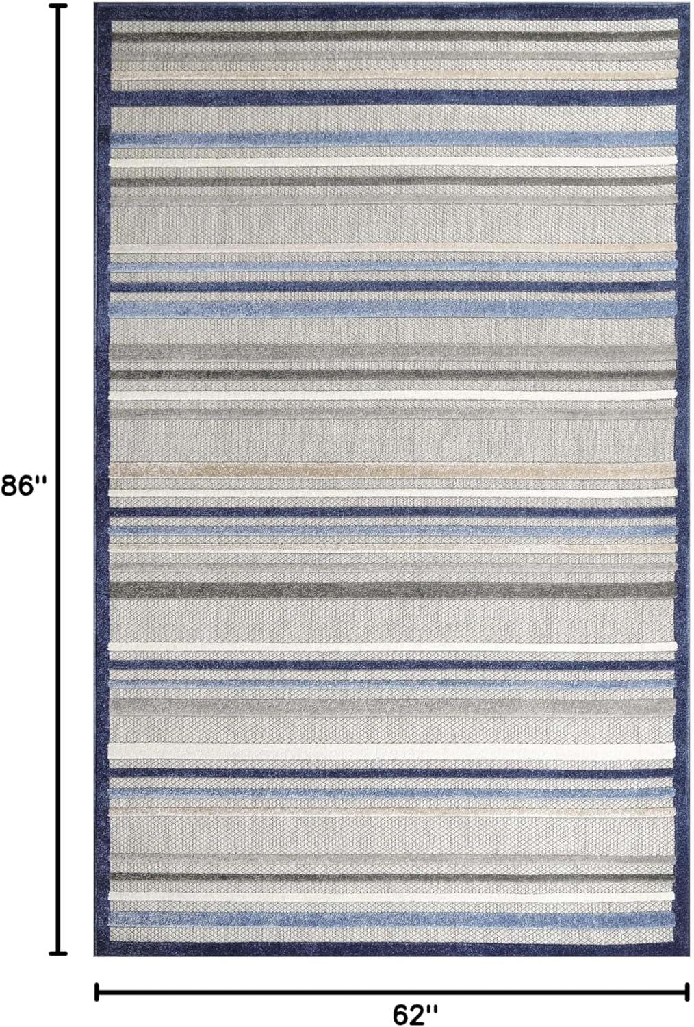 Superior Eastyn Stripe Indoor/Outdoor Area Rug, 5' 2" x 7' 2", Slate