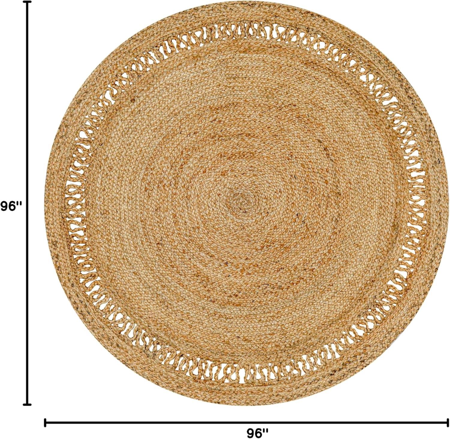 Beachcrest Home™ 100% Jute Round Area Rug– Hand Woven, Reversible, Eco-Friendly, Farmhouse Style- Beige