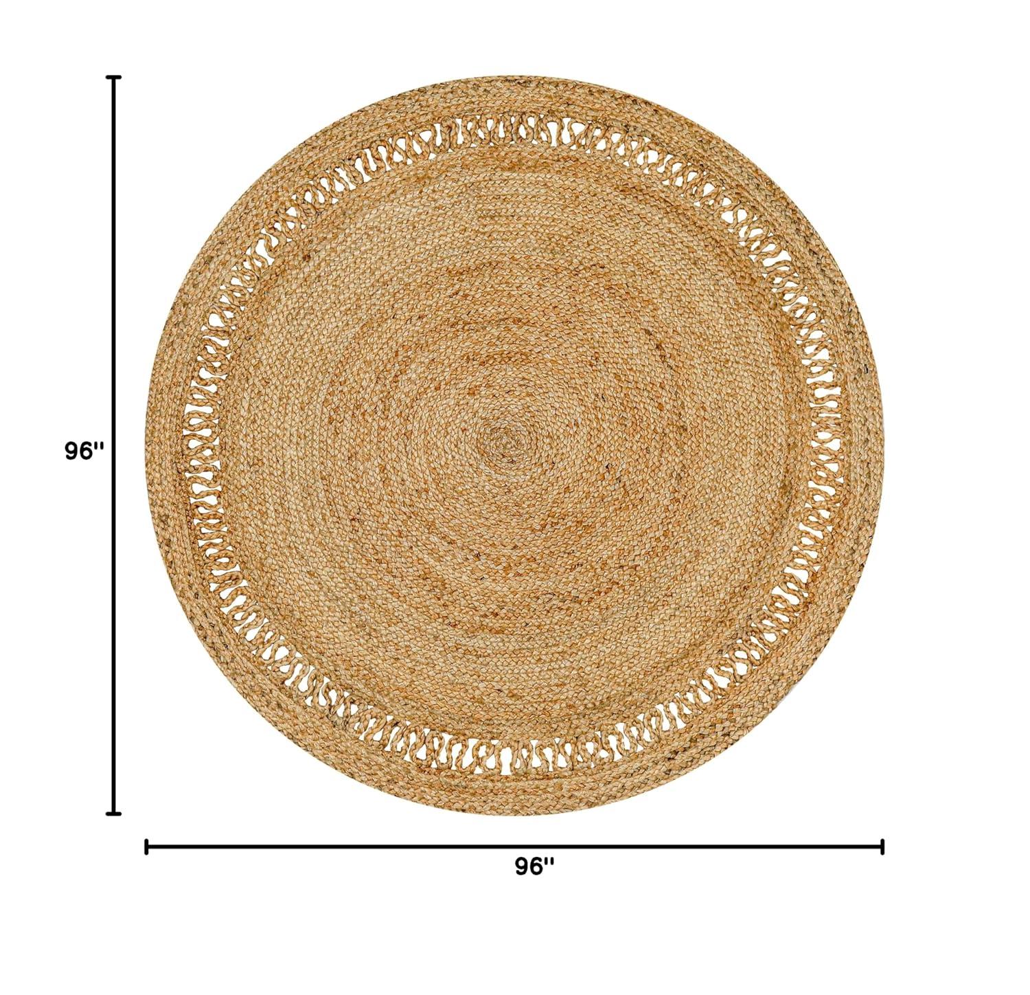 Beachcrest Home™ 100% Jute Round Area Rug– Hand Woven, Reversible, Eco-Friendly, Farmhouse Style- Beige