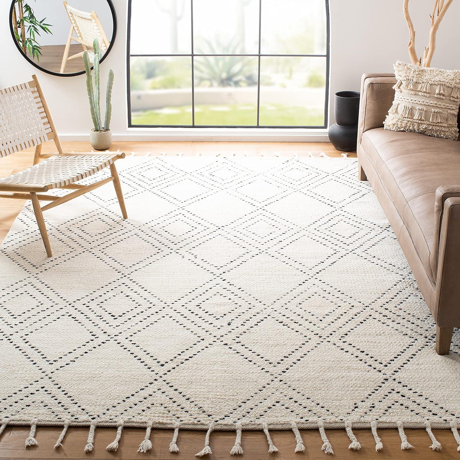 Casablanca CSB676 Hand Loomed Area Rug - Ivory/Black - 8'x10' - Safavieh.