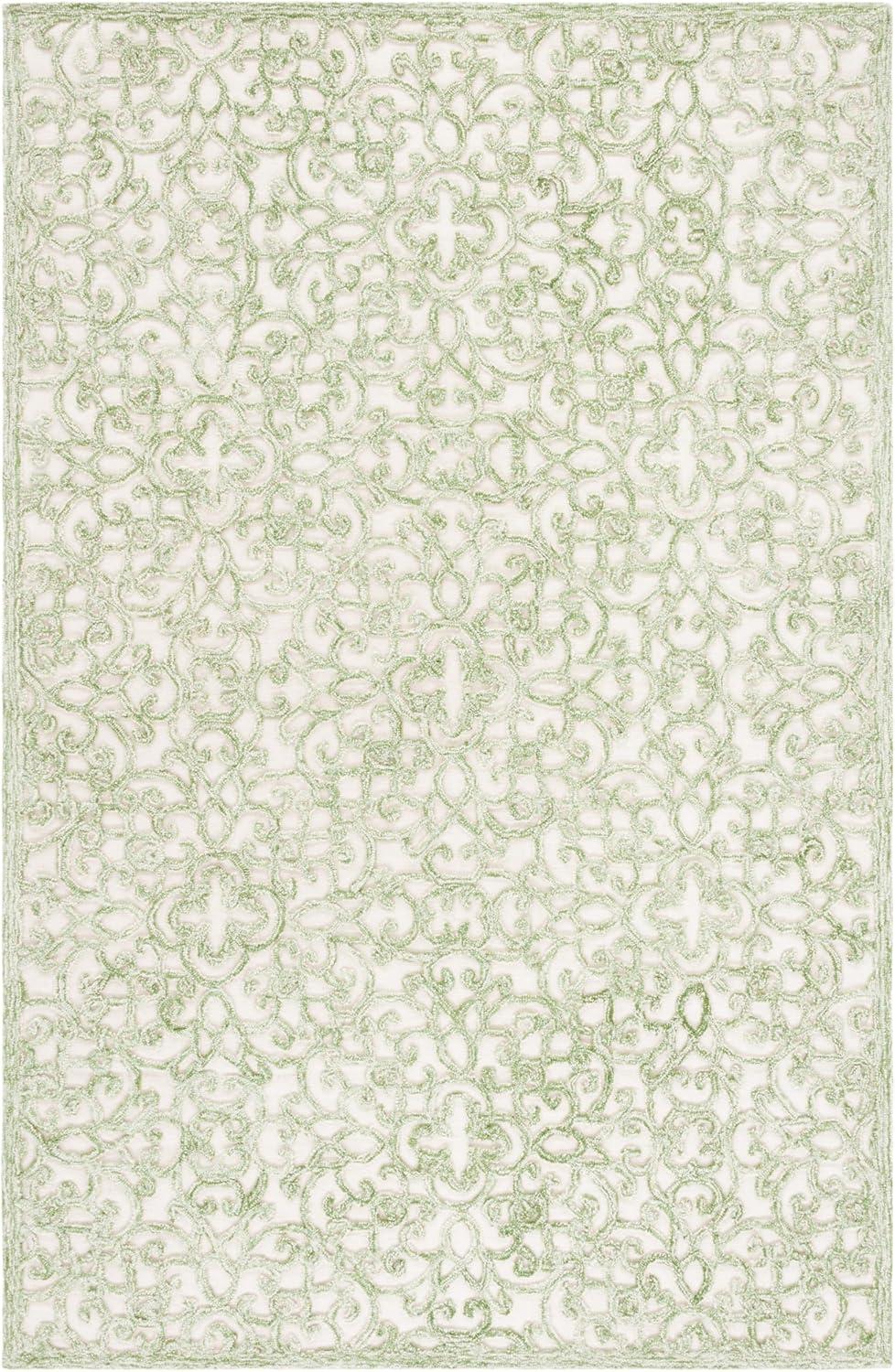 Trace TRC103 Hand Tufted Indoor Accent Rug - Ivory/Green - 3'x5' - Safavieh