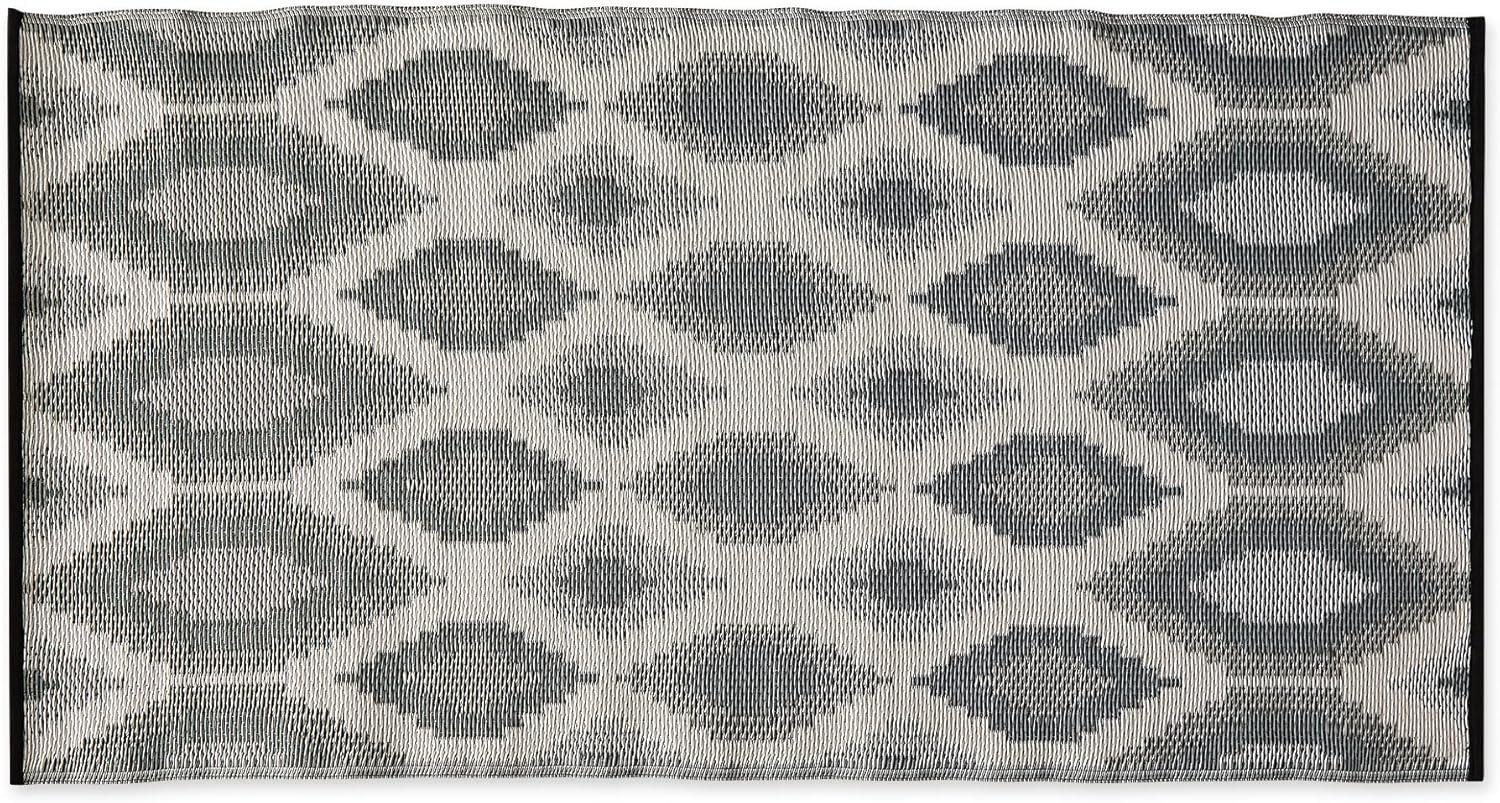 DII Reversible Indoor/Outdoor Ikat Woven Rug, 3x6', Black