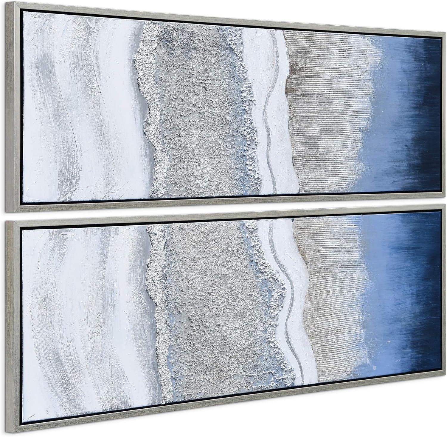 Empire Art Direct Sand Art Textured Metallic Hand Painted Diptych Wall Art, 20" x 60" x 1.5" each, Ready to Hang