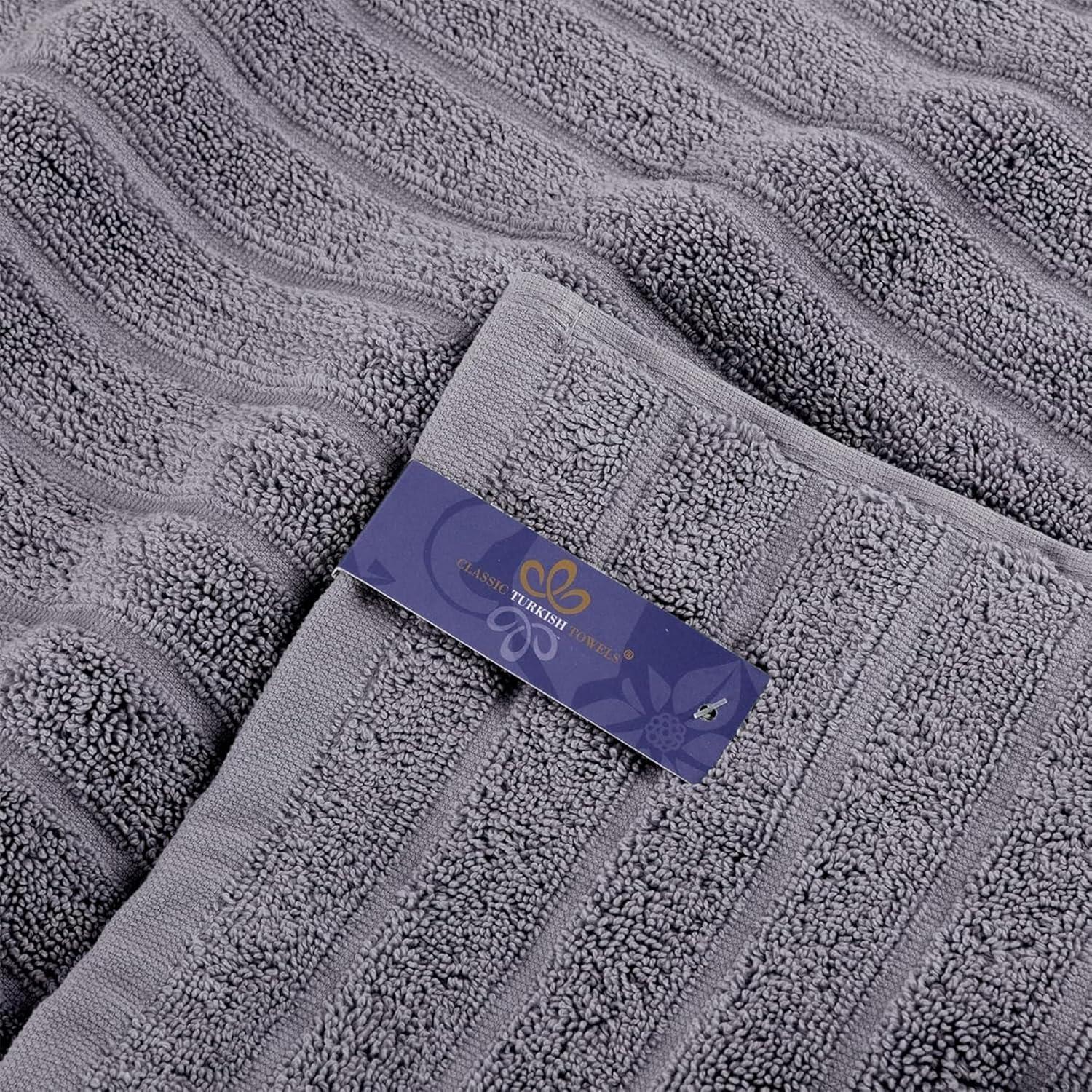 Oversized Grey Turkish Cotton Kids Washcloth Set