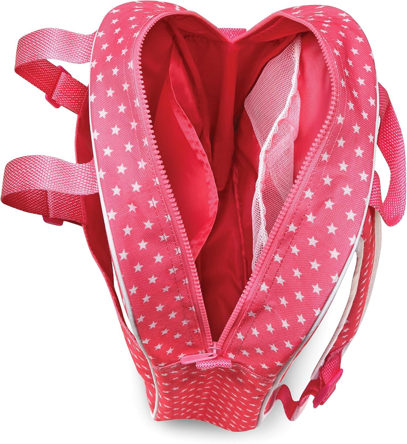 Badger Basket Doll Travel Backpack with Plush Friend Compartment - Star Pattern