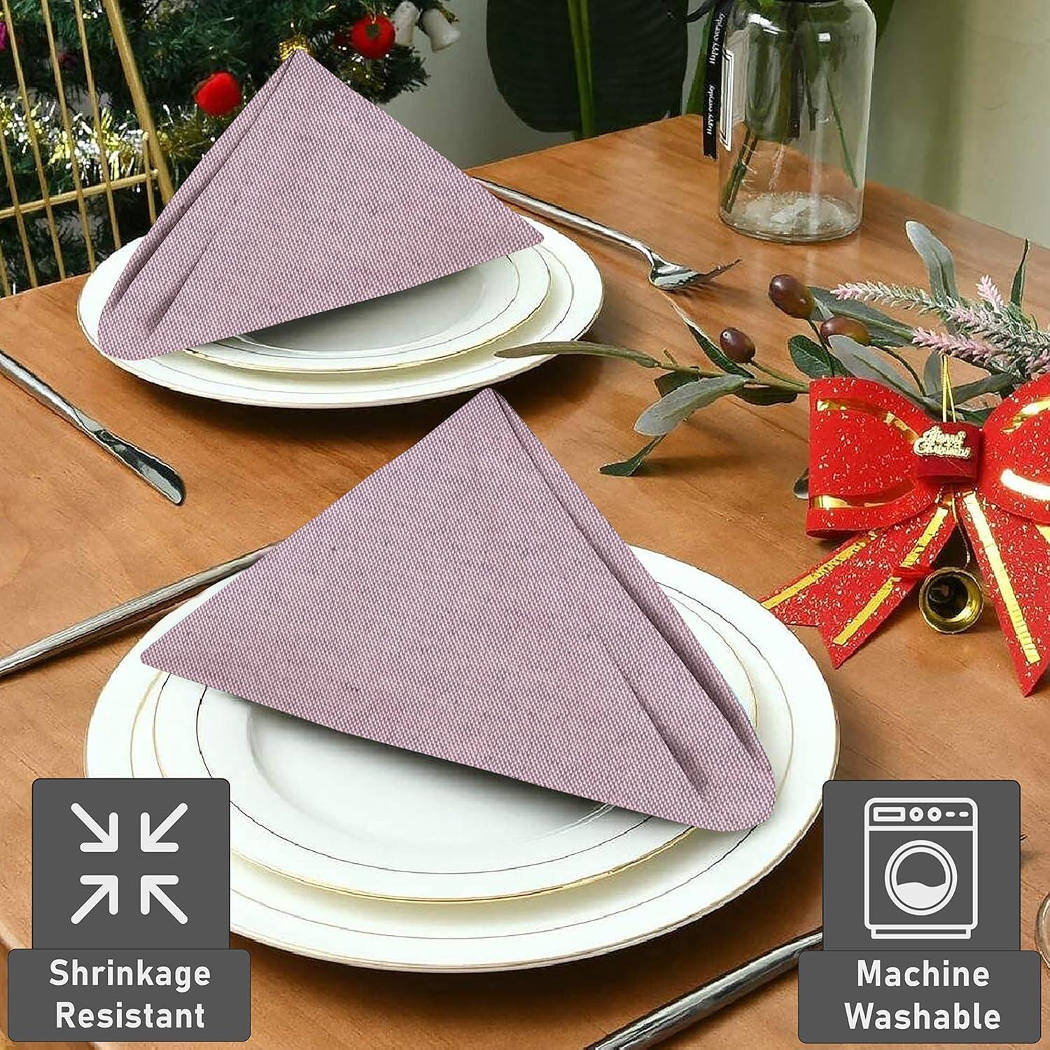 Mauve Chambray Cotton Square Cloth Napkins (Set of 12)