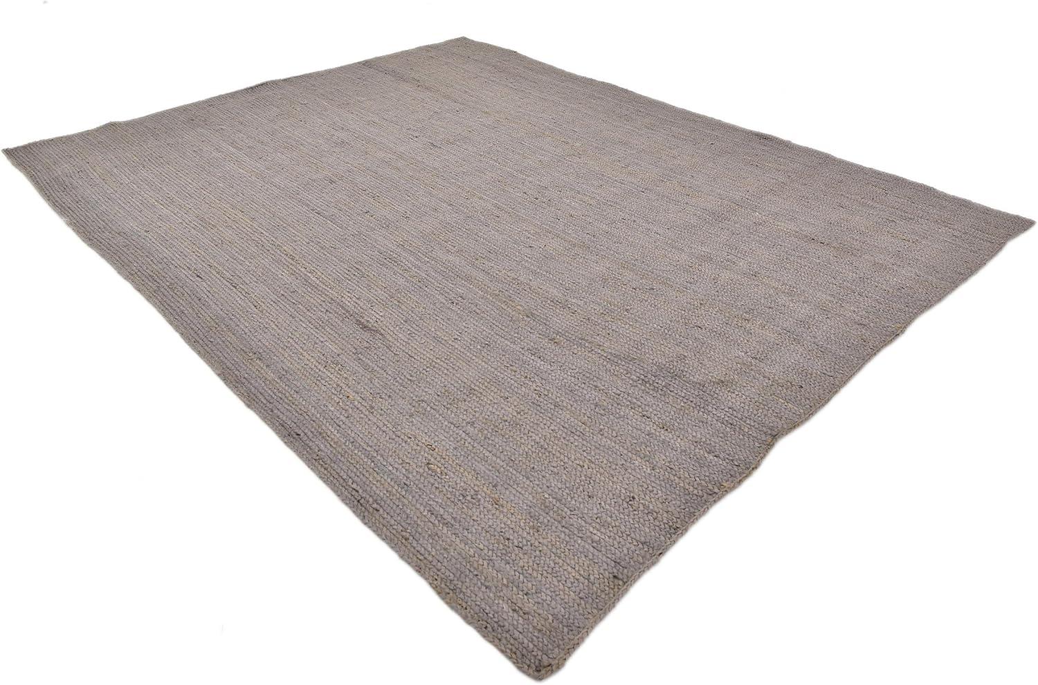 Gray Handmade Braided Reversible Indoor Rug, 9x12 ft