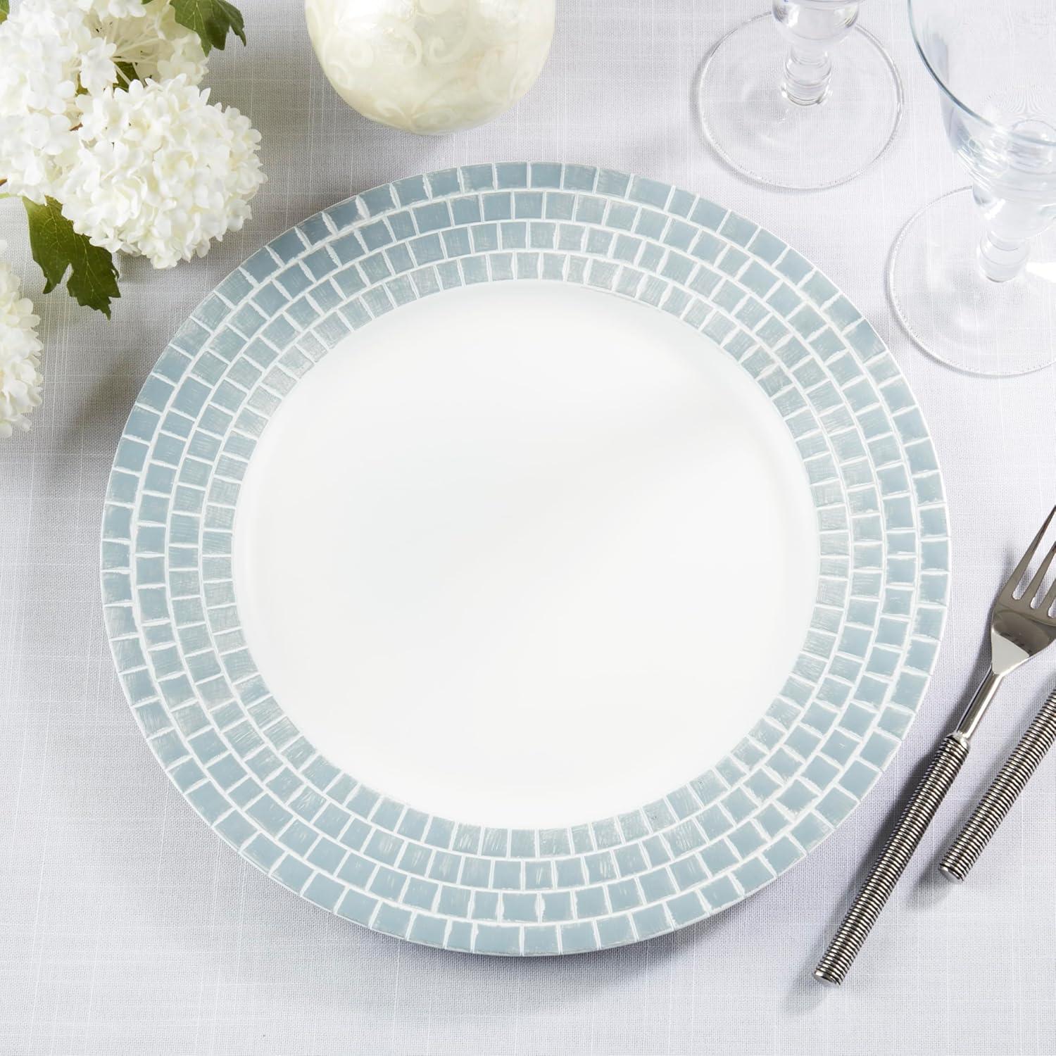 Saro Decorative Tile Edged Charger Plate (Set of 4) (Set of 4)