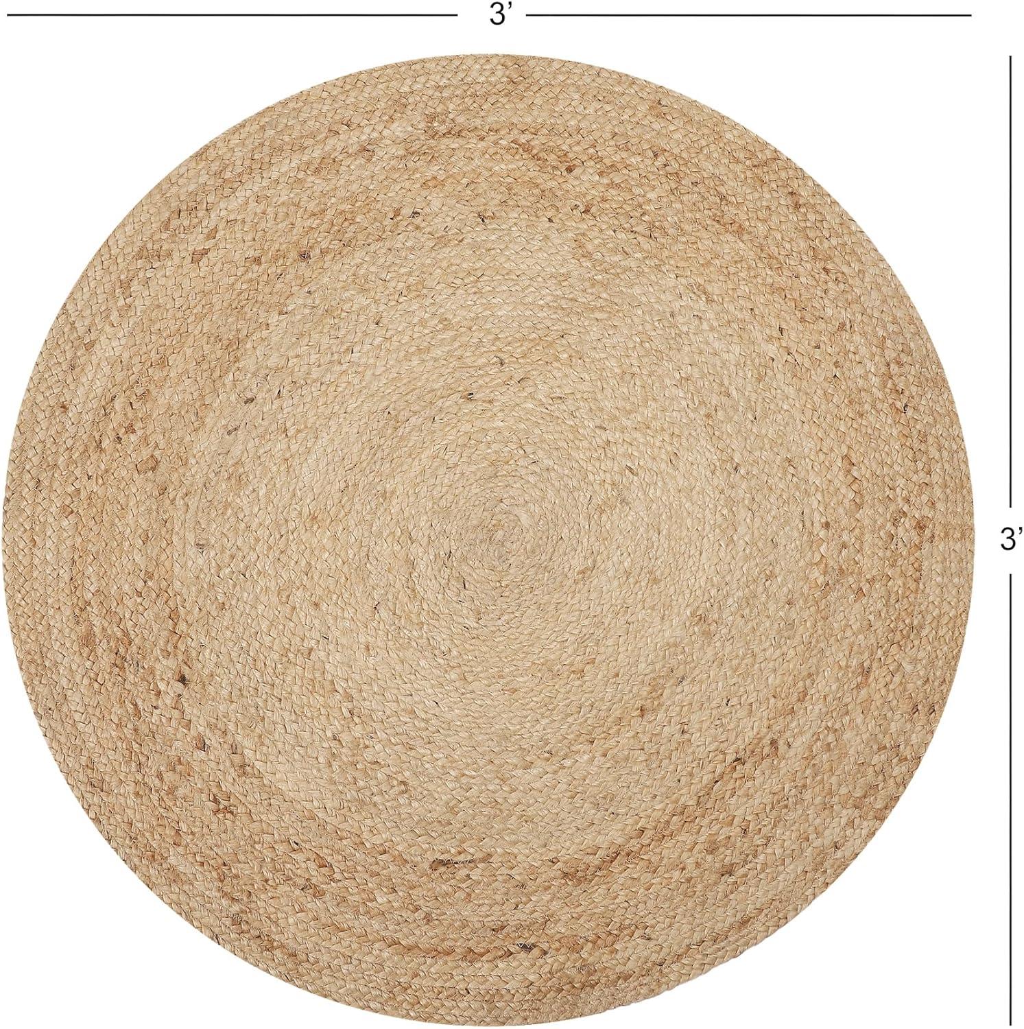 Natural Fiber NF801 Hand Woven Indoor Area Rug - Natural/Natural - 3' Round - Safavieh