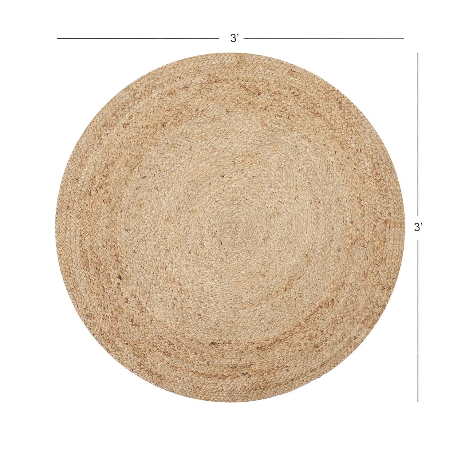 Natural Fiber NF801 Hand Woven Indoor Area Rug - Natural/Natural - 3' Round - Safavieh
