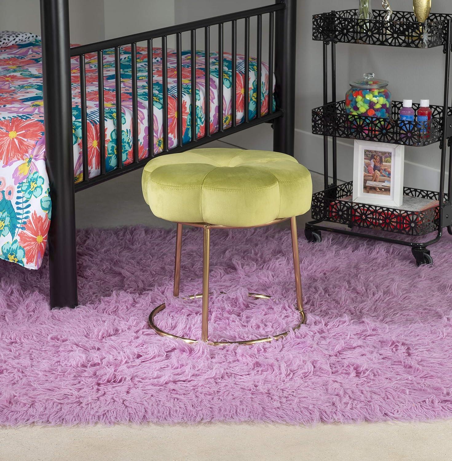 Ciara Flower Cushioned Vanity Stool