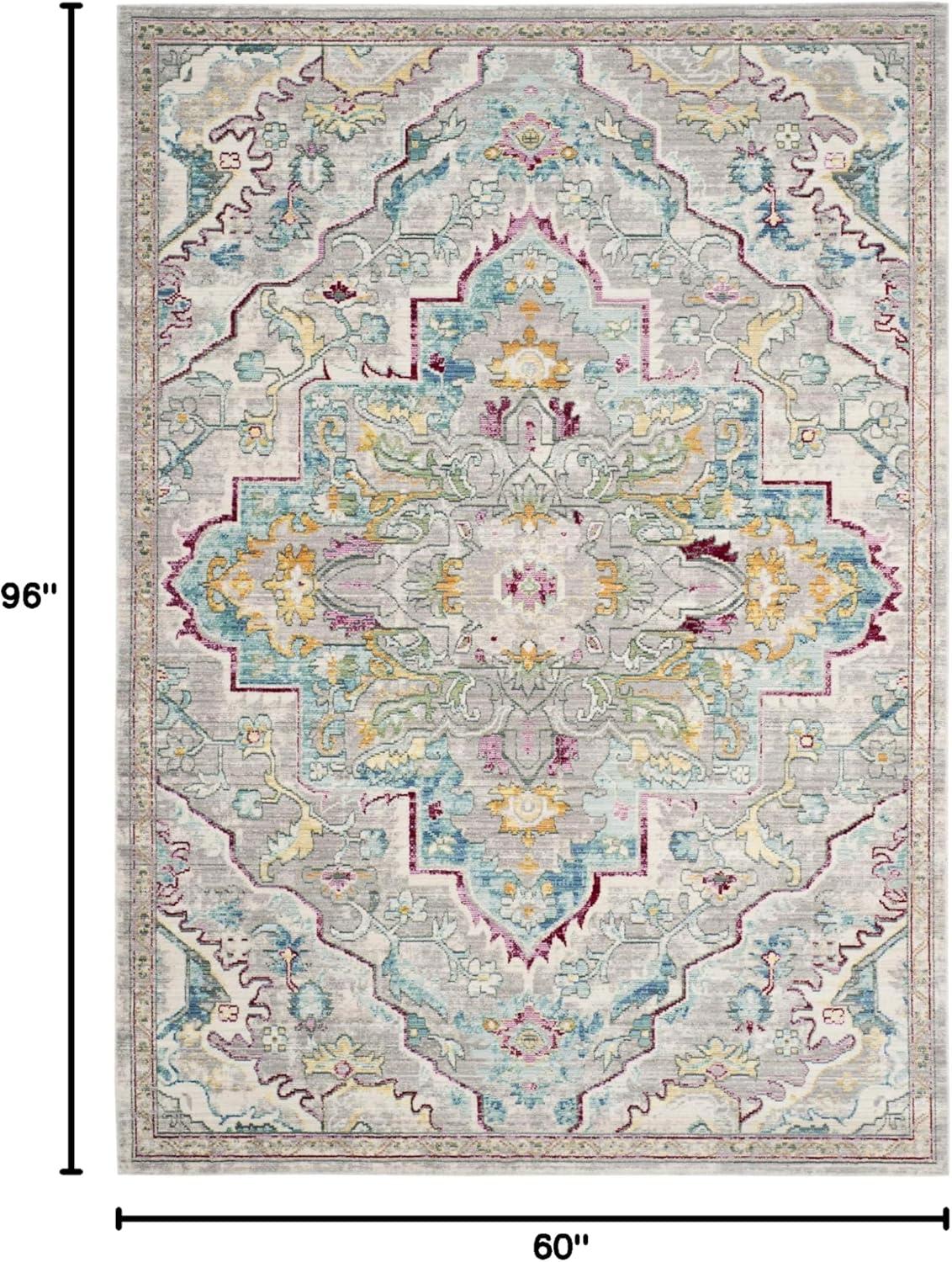 Mystique MYS921 Power Loomed Indoor Area Rug - Grey/Light Blue - 5'x8' - Safavieh.
