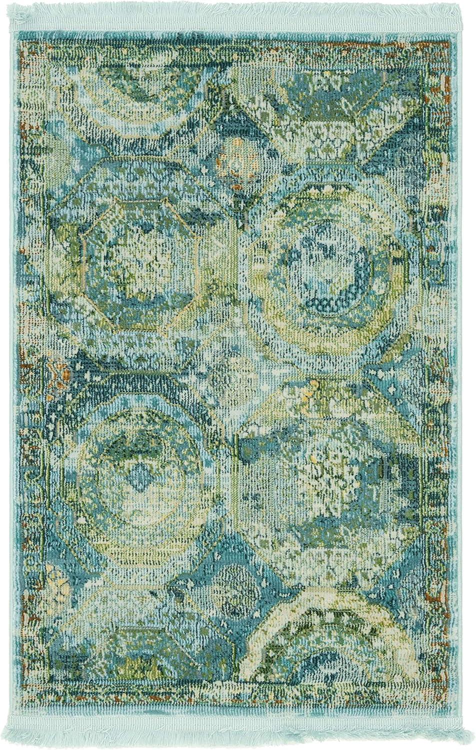 Unique Loom Baracoa Collection Area Rug - Coppelia (2' 2" x 3' Rectangle Pink/Ivory)