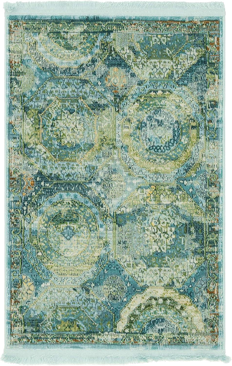 Unique Loom Baracoa Collection Area Rug - Coppelia (2' 2" x 3' Rectangle Pink/Ivory)