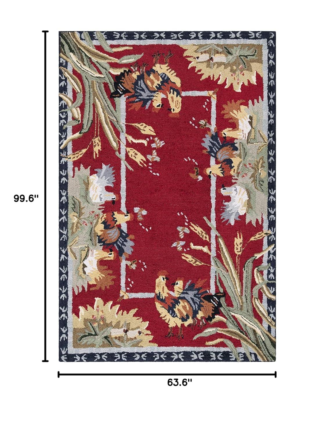 Chelsea HK56 Handmade Area Rug - 5'3"x8'3" - Burgundy - Safavieh