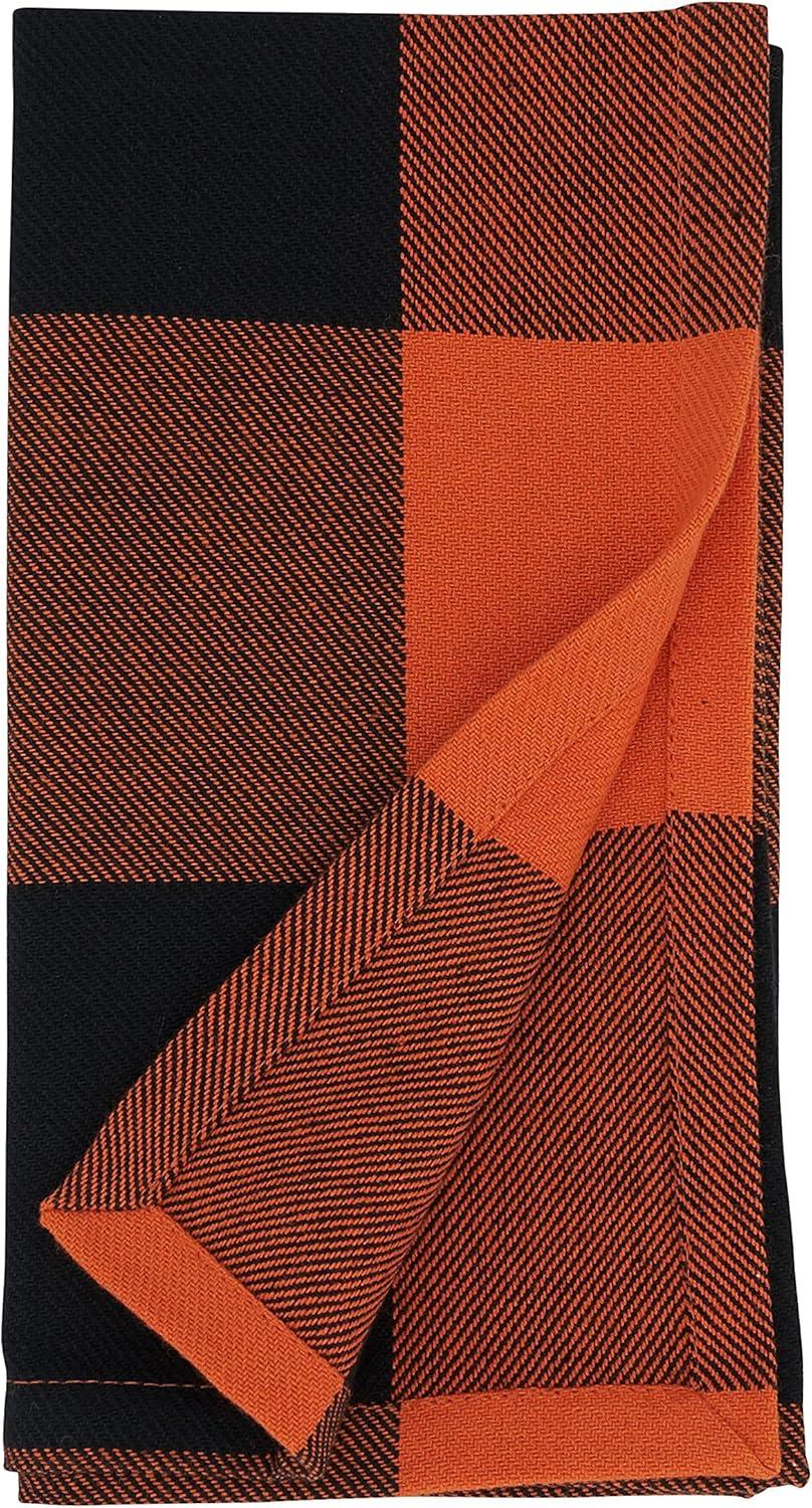 Saro Harvest Buffalo Plaid Collection 100% Cotton Plaid Square Napkin (Set of 4)