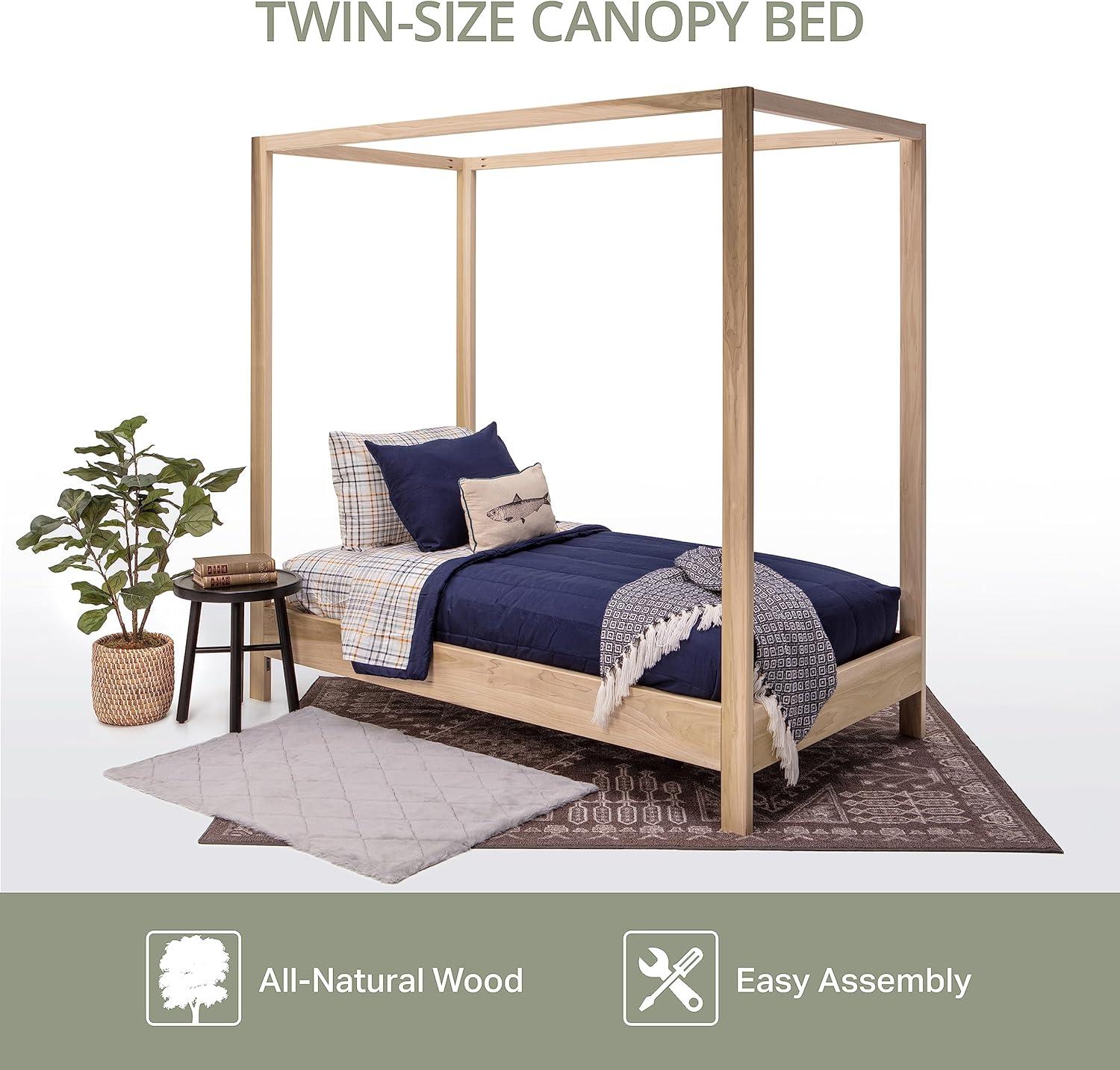 American Furniture Classics Twin Size Canopy Bed with Raised Platform