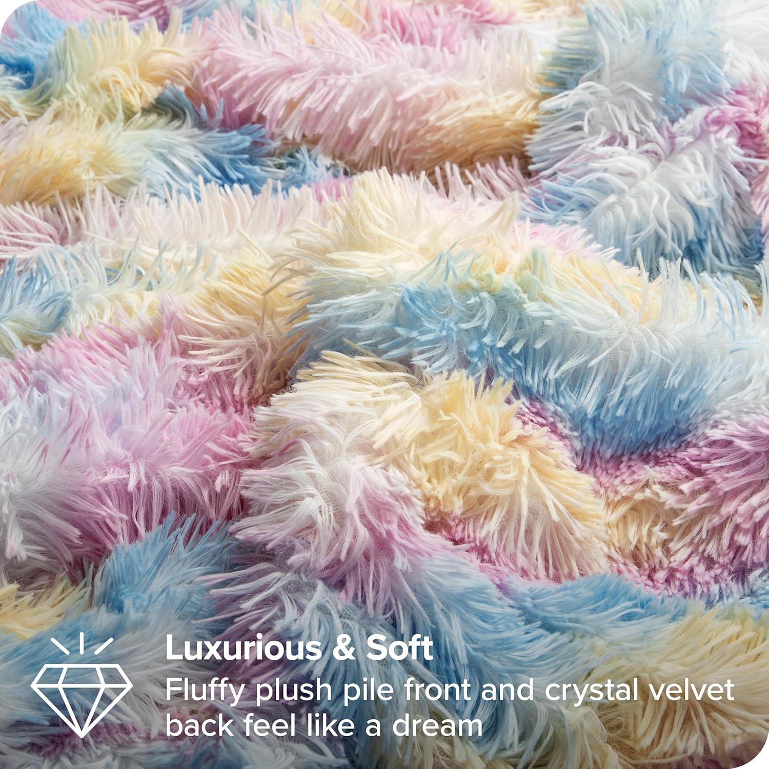 Multi Tie-Dye Twin/Twin XL Shaggy Duvet Cover by Bare Home