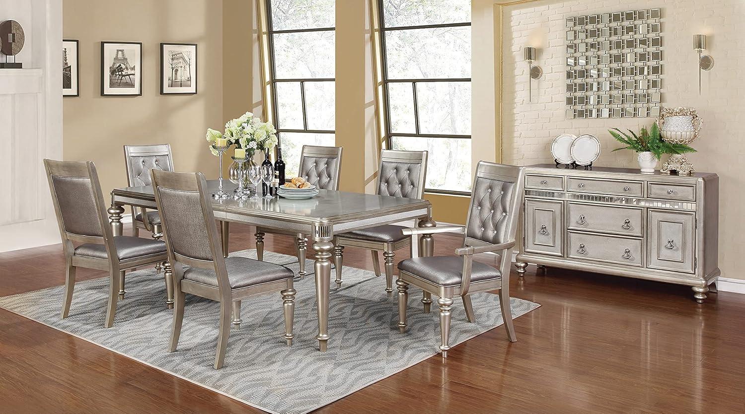 Coaster Danette Tufted Faux Leather Dining Chairs in Gray