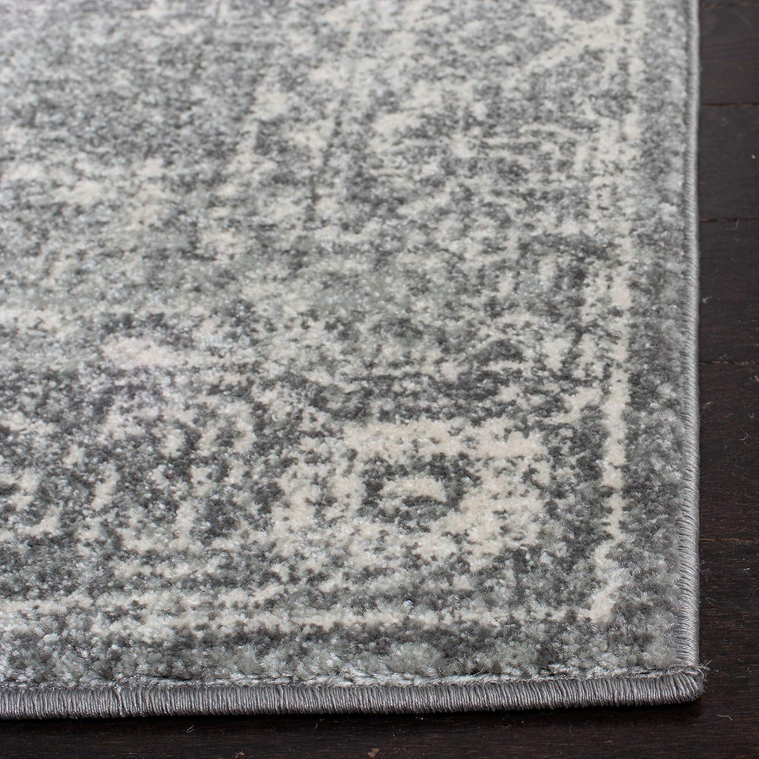 Evoke EVK270 Power Loomed Area Rug Charcoal / Ivory 5'-3" X 7'-6" - Safavieh.