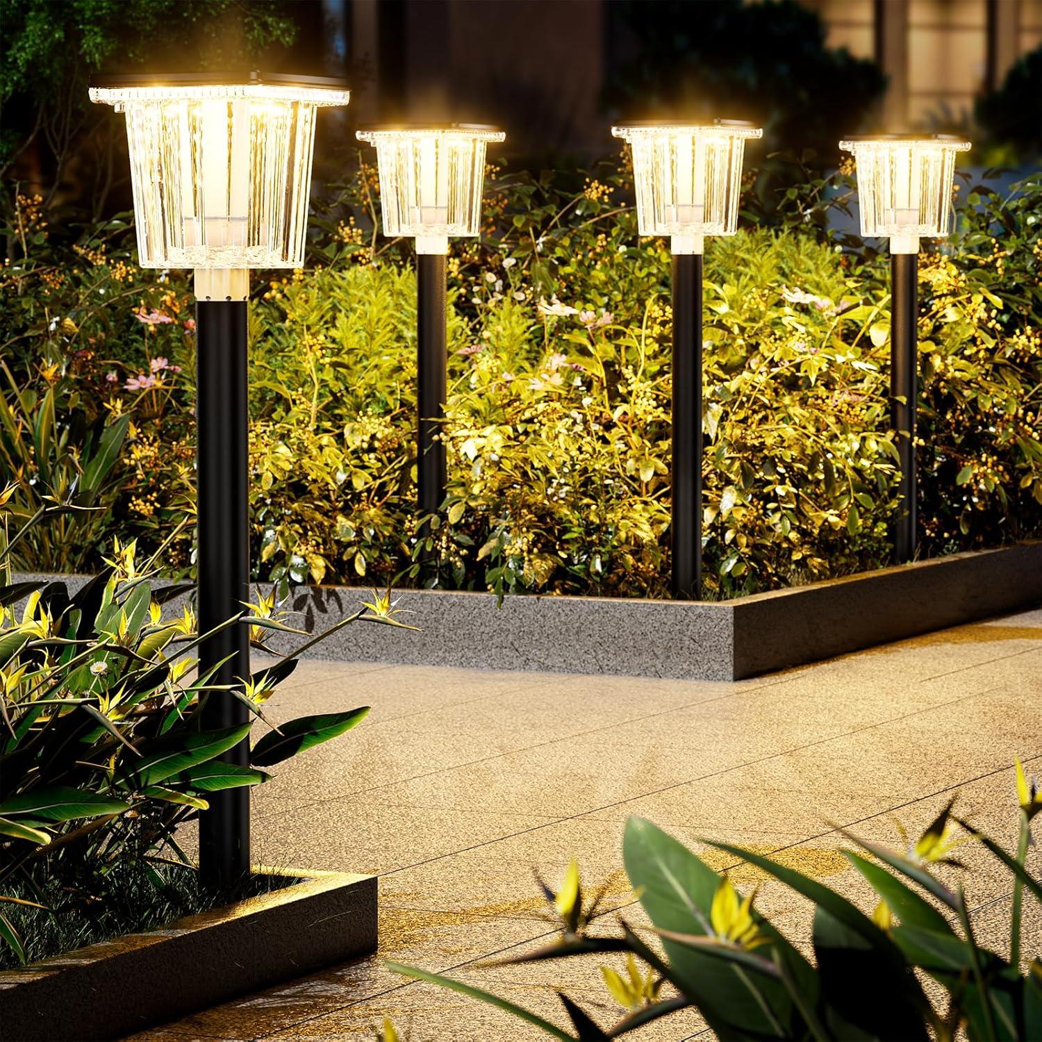 LETMY Solar Powered Integrated LED Pathway Light Pack (Set of 6)