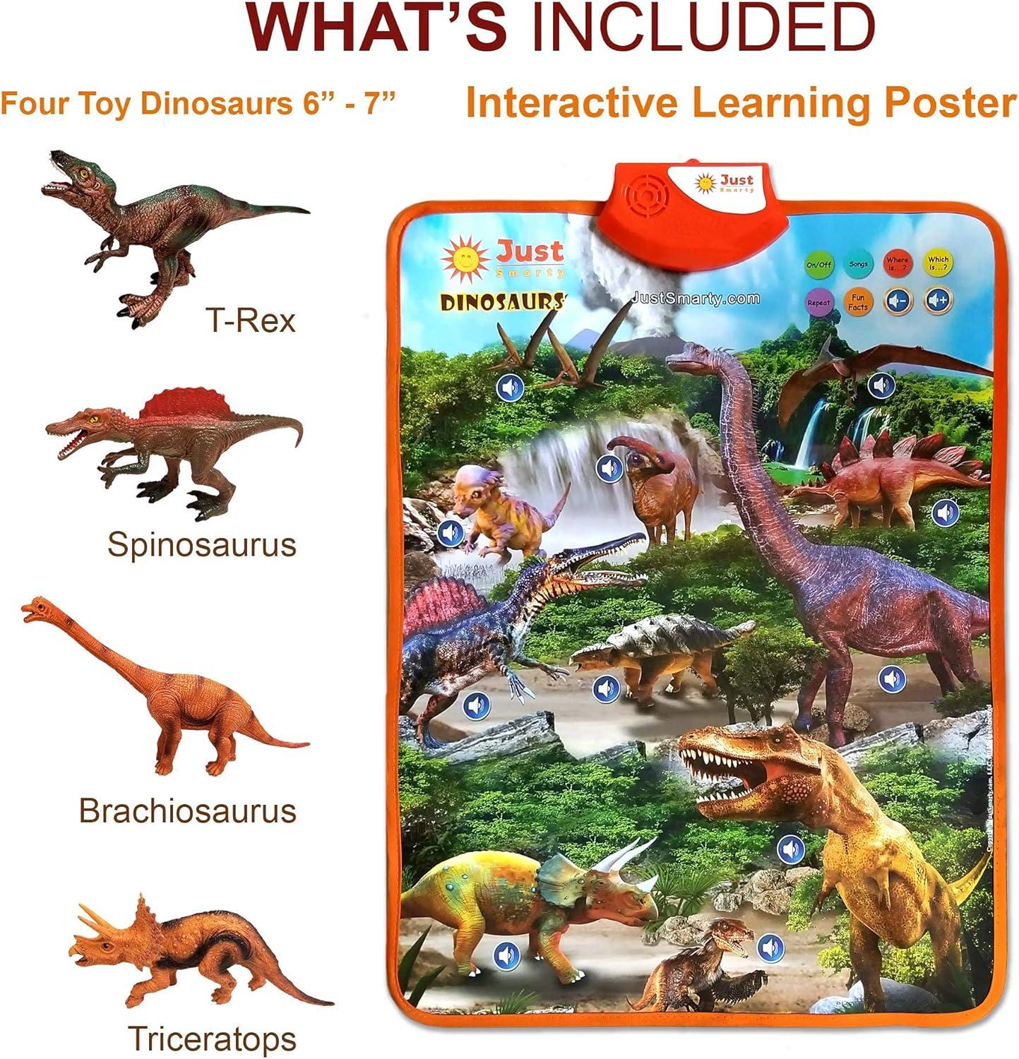 Interactive Dinosaur Learning Poster with Figurines