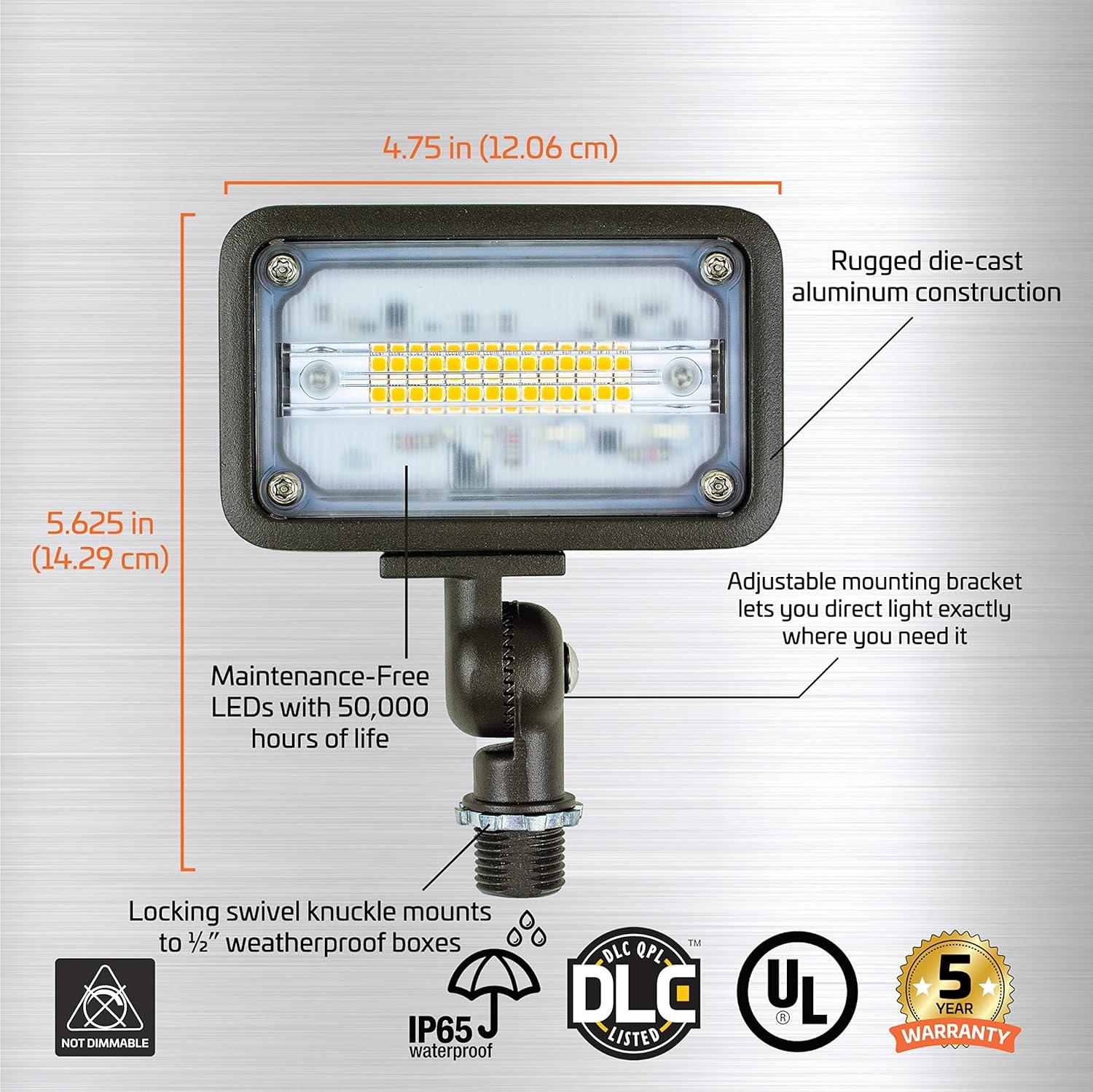 Newhouse Lighting 16W 1500-Lum Non-Dimmable 120V Outdoor LED Weatherproof Wall Wash Light