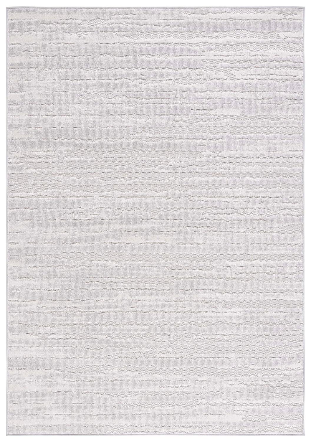 SAFAVIEH Cabana Maisy Indoor/Outdoor Area Rug, Grey/Ivory, 4' x 6'