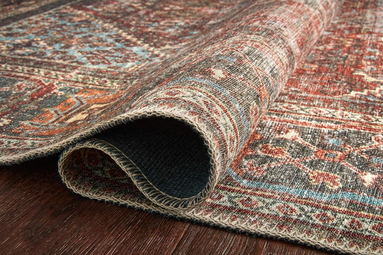 Hand-Knotted Red Wool and Synthetic Bohemian Runner