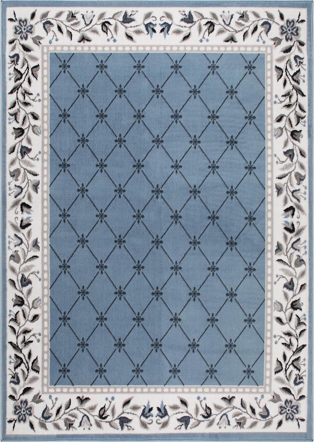 Home Dynamix Premium Aydin Traditional Diamond Floral Runner Area Rug, Blue/Ivory, 1'9"x7'2"