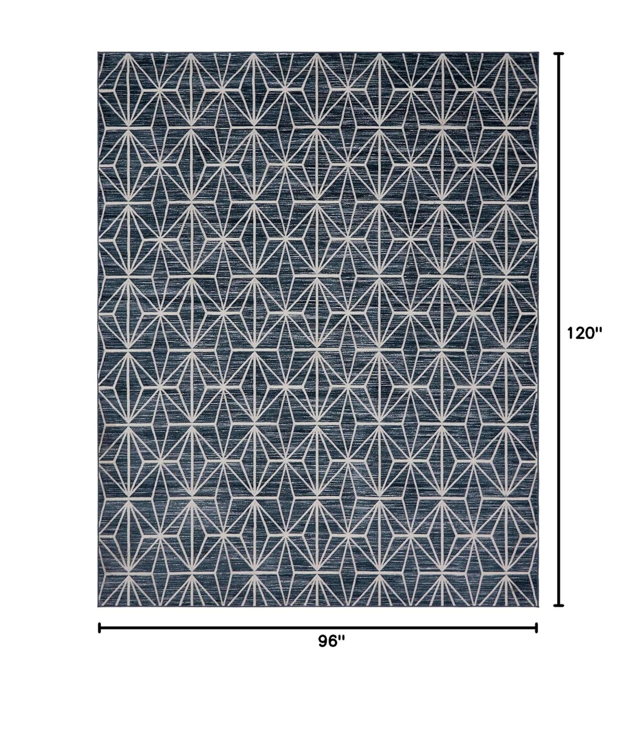 Jill Zarin Uptown Collection Area Rug - Fifth Avenue (8'  x 10' Rectangle Navy Blue/Ivory)
