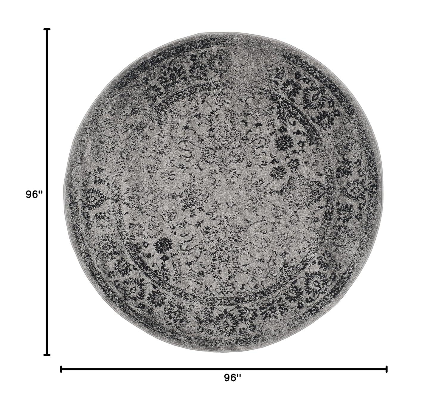 Adirondack ADR109 Machine Made Indoor Area Rug - Grey/Black - 8' Round - Safavieh