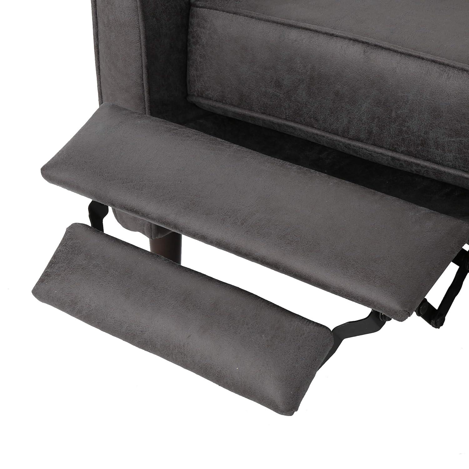 GDFStudio Mason Mid Century Modern Tufted Pushback Recliners (Set of 2), Slate/Microfiber