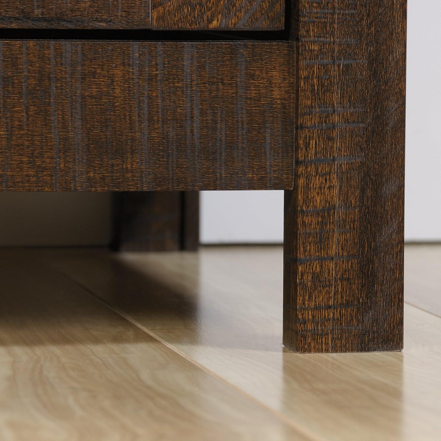 Rustic Walnut Freestanding Storage Cabinet with Adjustable Shelving