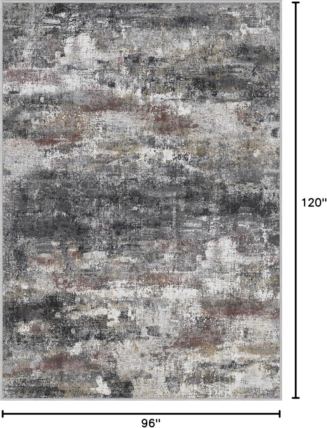 abyNow Rustic Textures Abstract Modern Indoor Area Rug-8' x 10'-Rusty Grey