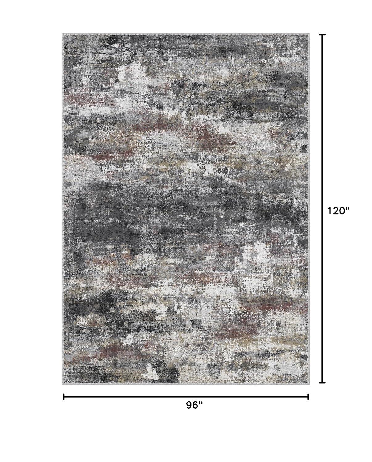 abyNow Rustic Textures Abstract Modern Indoor Area Rug-8' x 10'-Rusty Grey