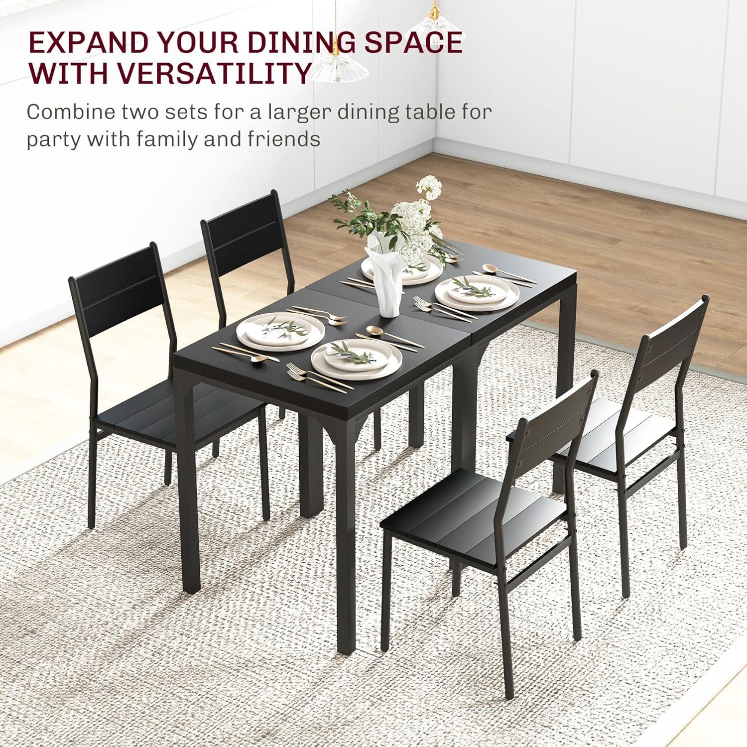 Lachrista Modern Kitchen Table and Chairs, Dining Room Set for Breakfast Nook, Small Space, Apartment
