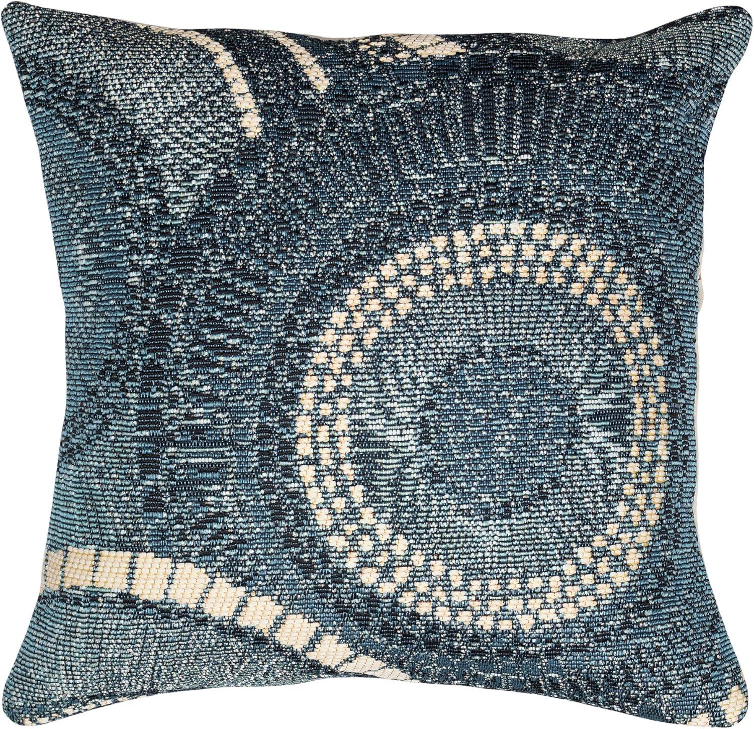 Liora Manne  Marina Circles Indoor/Outdoor Pillow Delft 18" x 18"