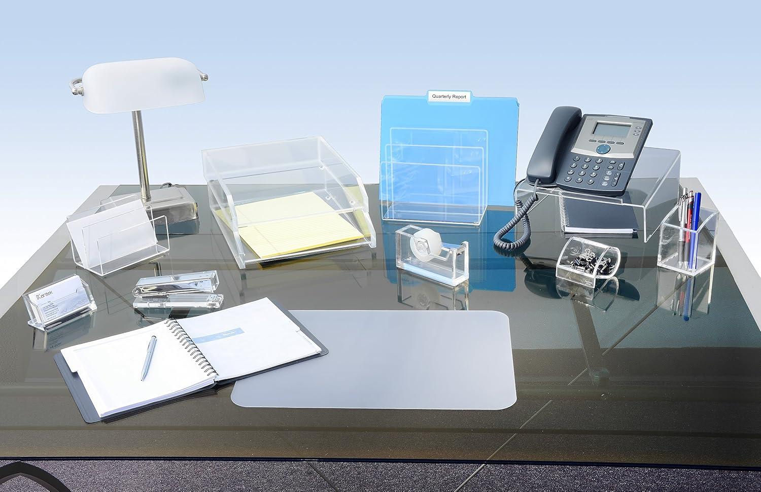 Kantek Kantek Clear Acrylic Single Letter Tray Plastic Stackable Paper Organizer