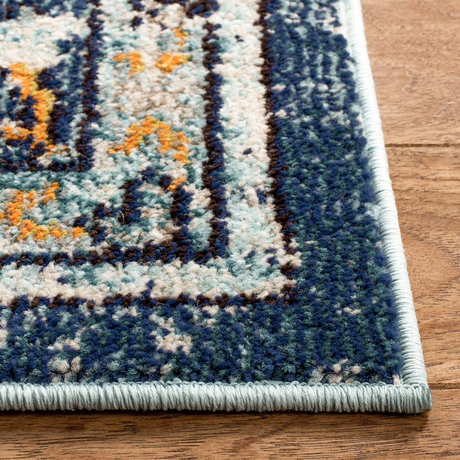 Madison MAD473 Power Loomed Indoor Accent Rug - Blue/Light Blue - 3'x3' - Safavieh