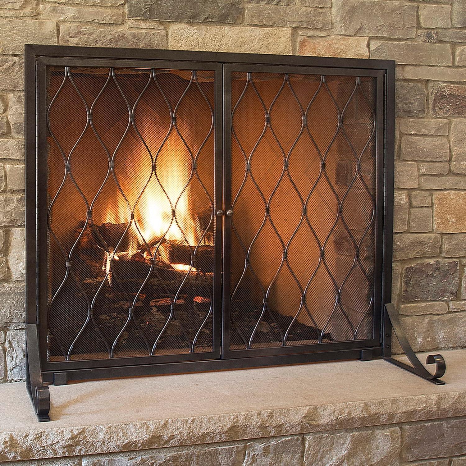 Pleasant Hearth FA628S Stonewall Steel Fireplace Screen