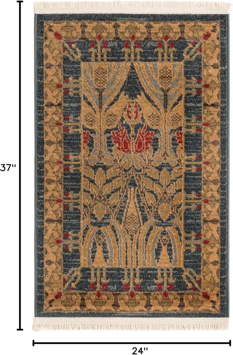 Unique Loom Contemporary Stirling Area Rug Denim Color