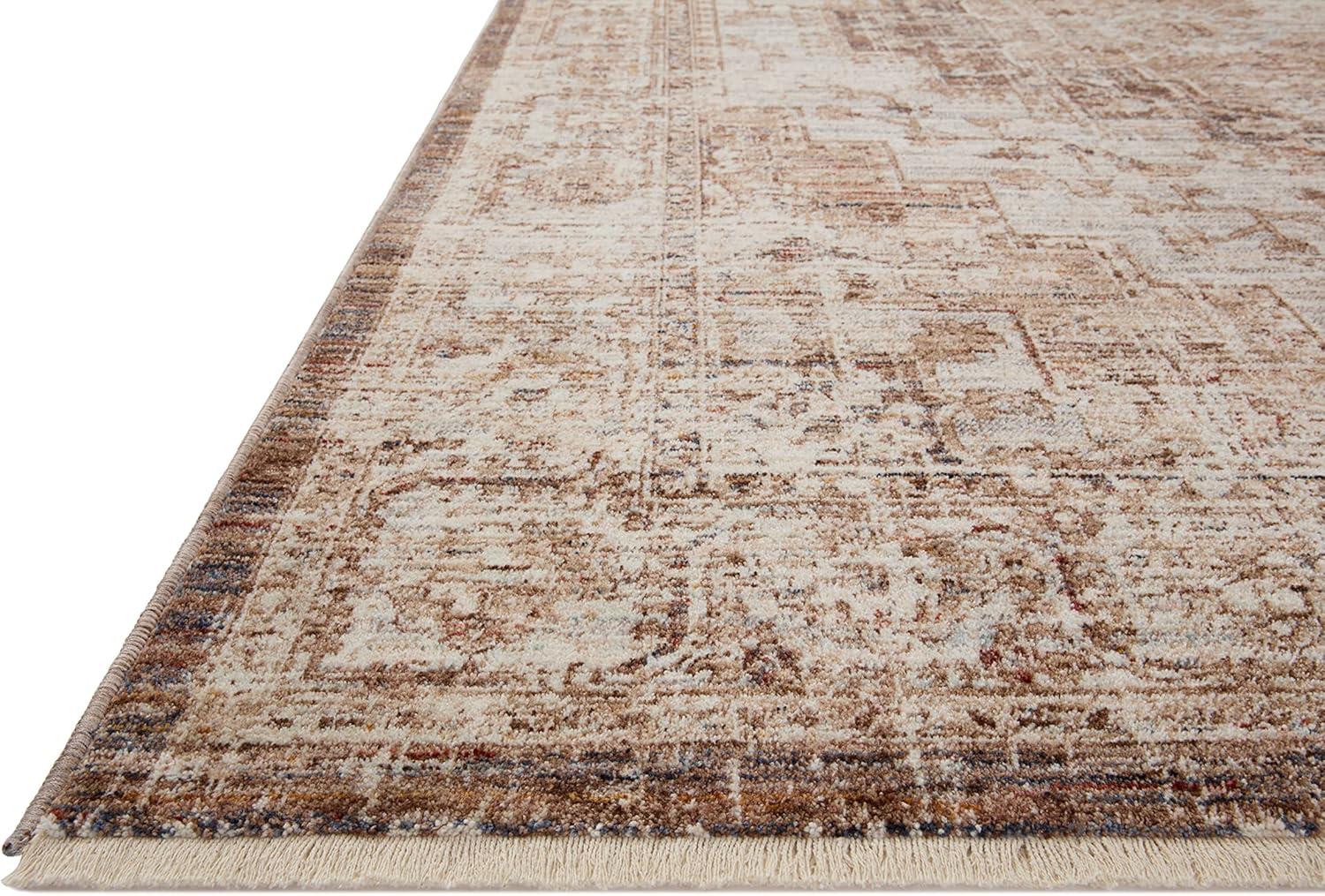 Sorrento Oriental Machine Made Power Loom Polyester Area Rug in Beige/Brown