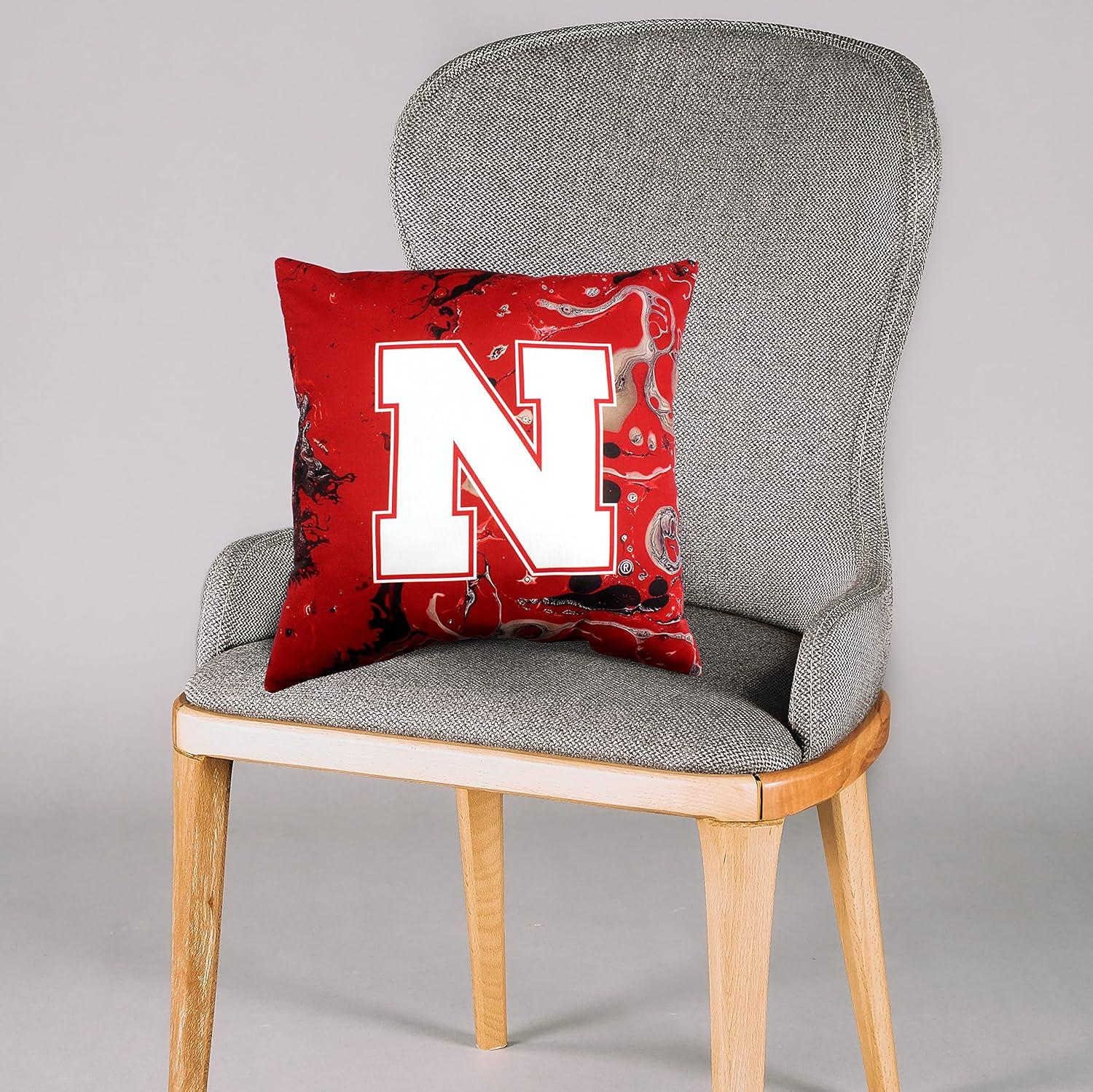 Nebraska Cornhuskers Red and Black Polyester Decorative Pillow, 16"