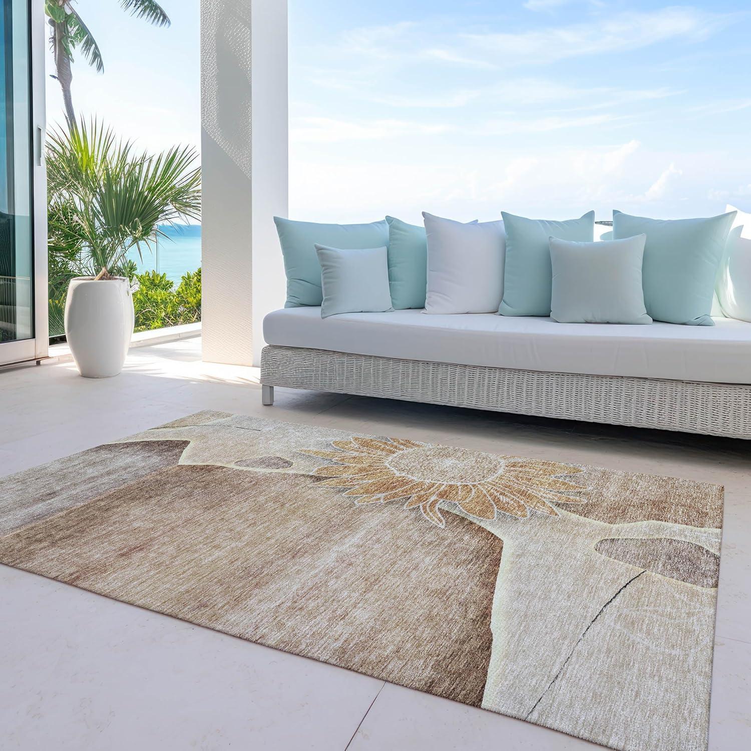 Addison Rugs Chantille ACN700 Brown 8' x 10' Indoor Outdoor Area Rug, Easy Clean, Machine Washable, Non Shedding, Bedroom, Entry, Living Room, Dining Room, Kitchen, Patio Rug