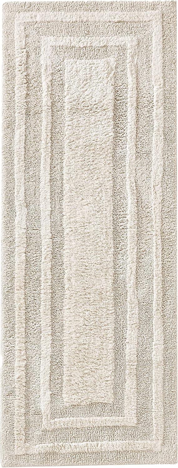 Logan Light Beige Cotton Bath Runner Rug