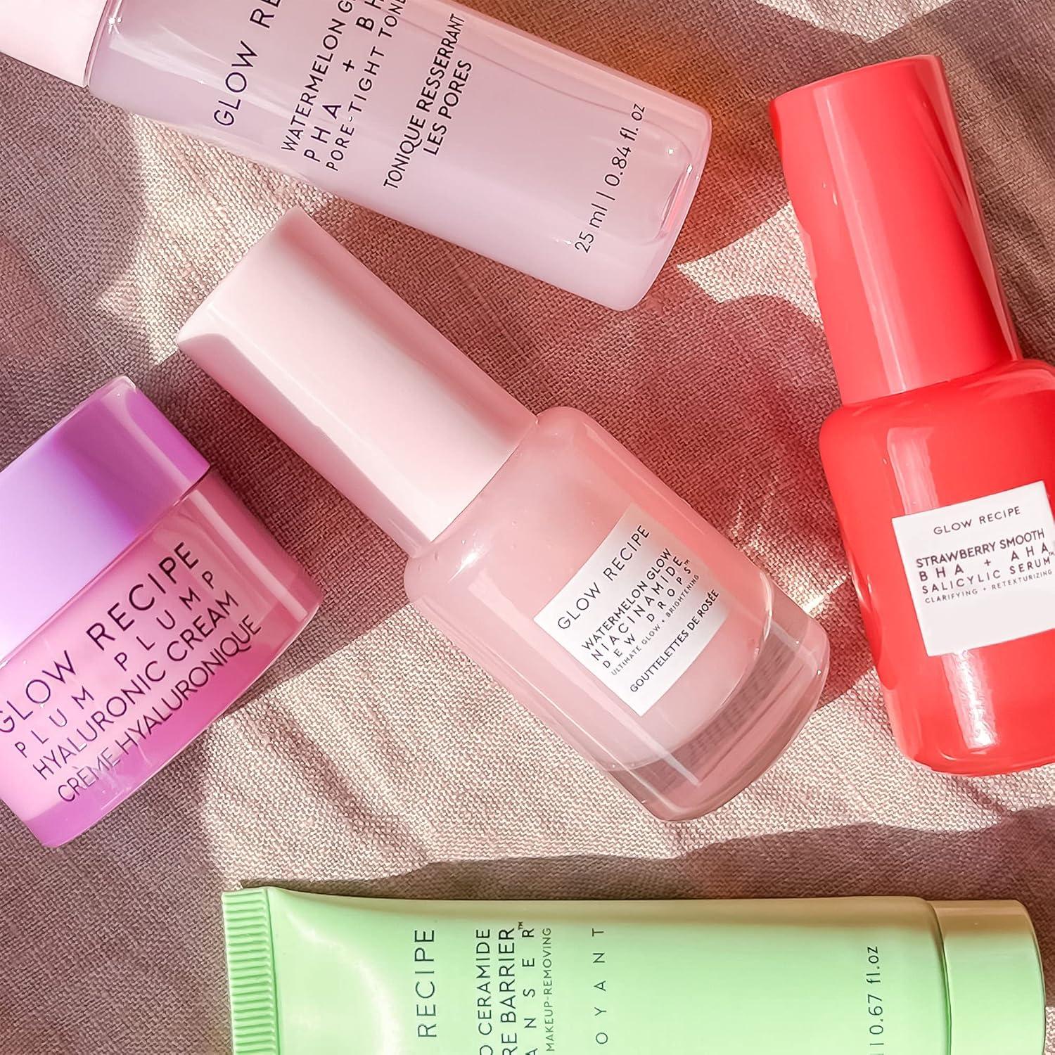 Glow Recipe Fruit Babies Skincare Kit - Gift Set with Ceramide Facial Cleanser, BHA Toner, Vitamin C Eye Cream, Hyaluronic Acid Cream & Niacinamide Dew Drops (5 Count)