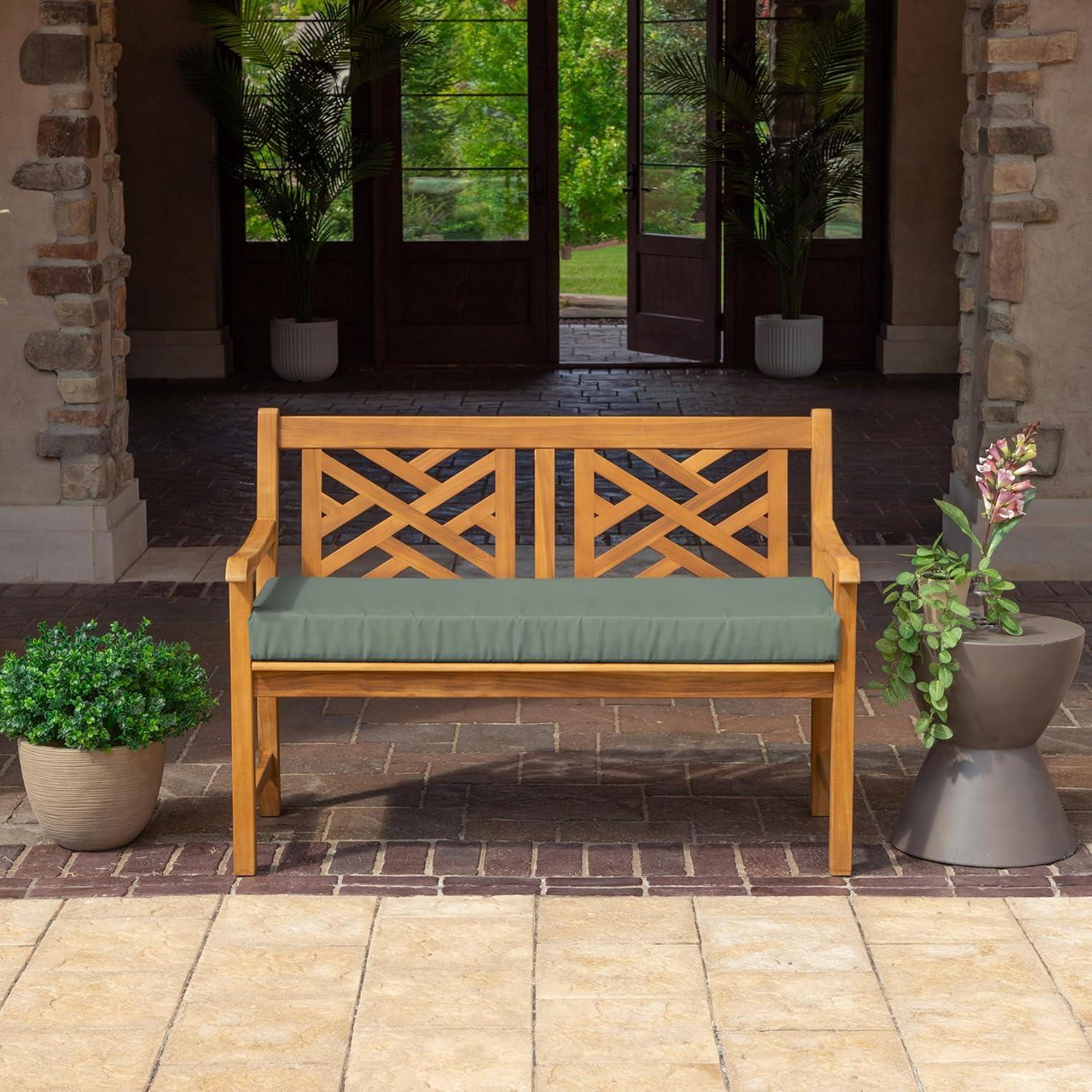 Arden Selections ProFoam Essentials Outdoor Bench Cushion 18 x 46, Ashland Black Jacobean