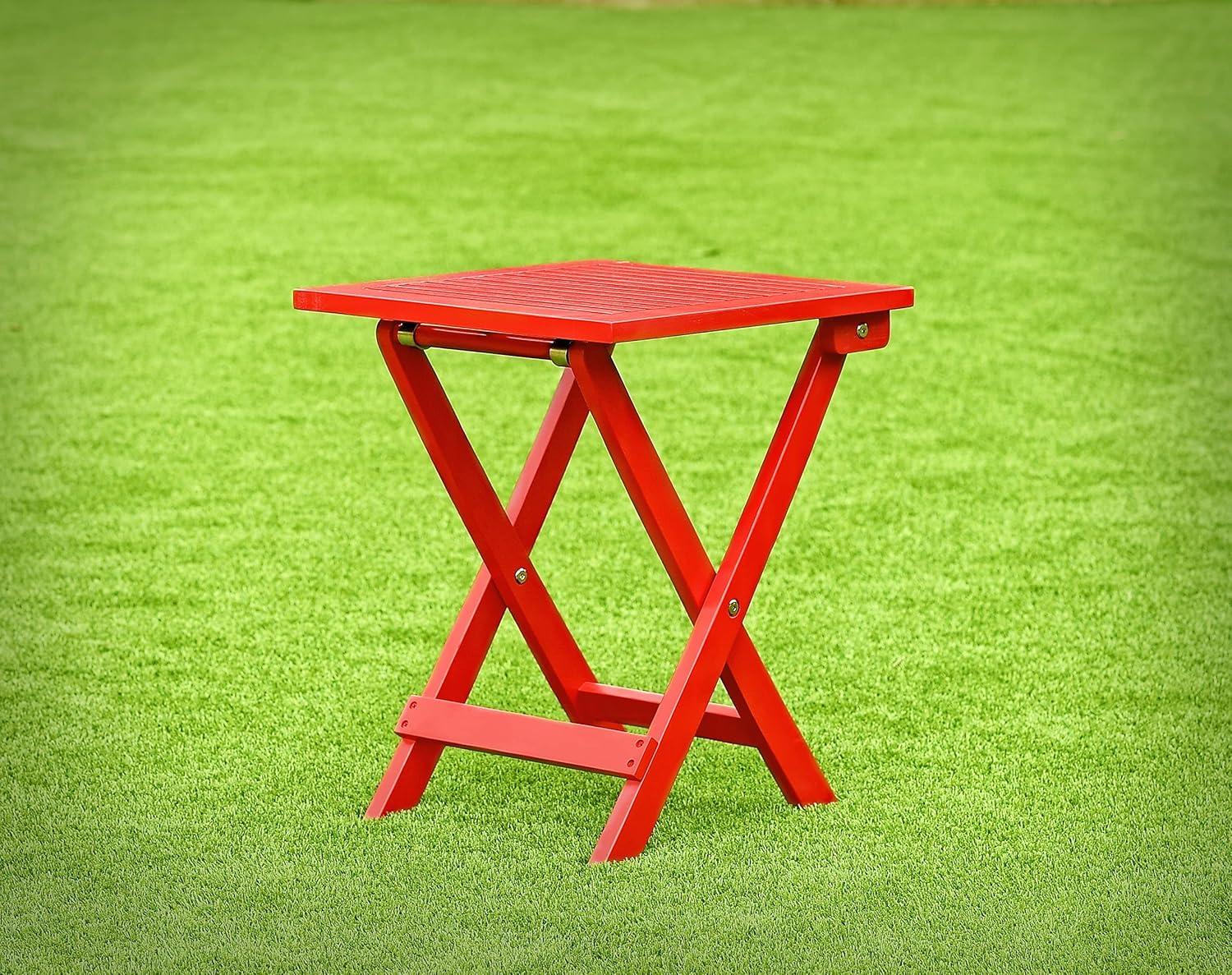 HElectQRIN TX 39013 Red Folding Adirondack Side Table