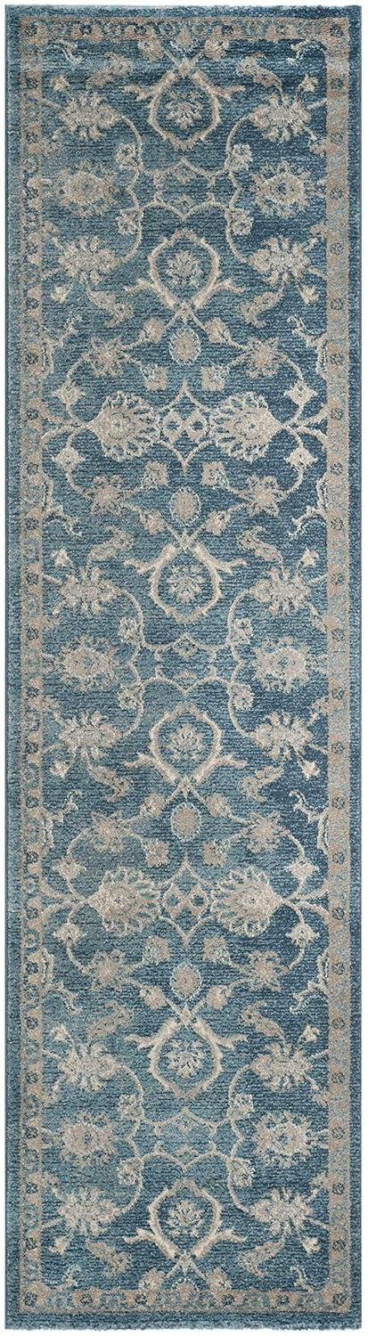 Sofia SOF386 Power Loomed Indoor Runner Rug - Blue/Beige - 2'2"x8' - Safavieh.